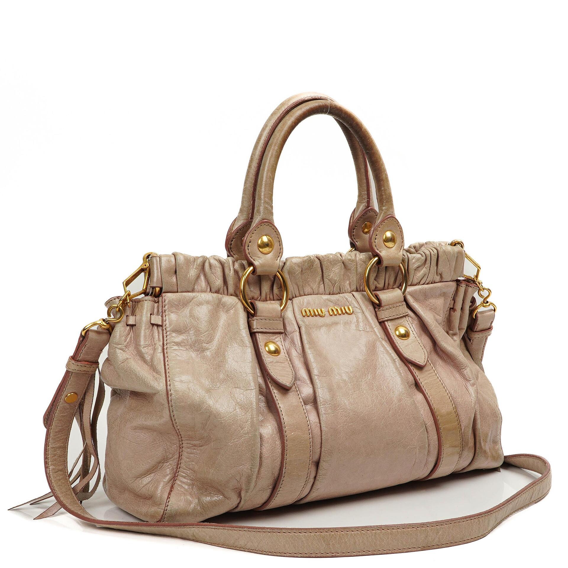 Miu Miu Vitello Lux Mughetto Satchel Bag