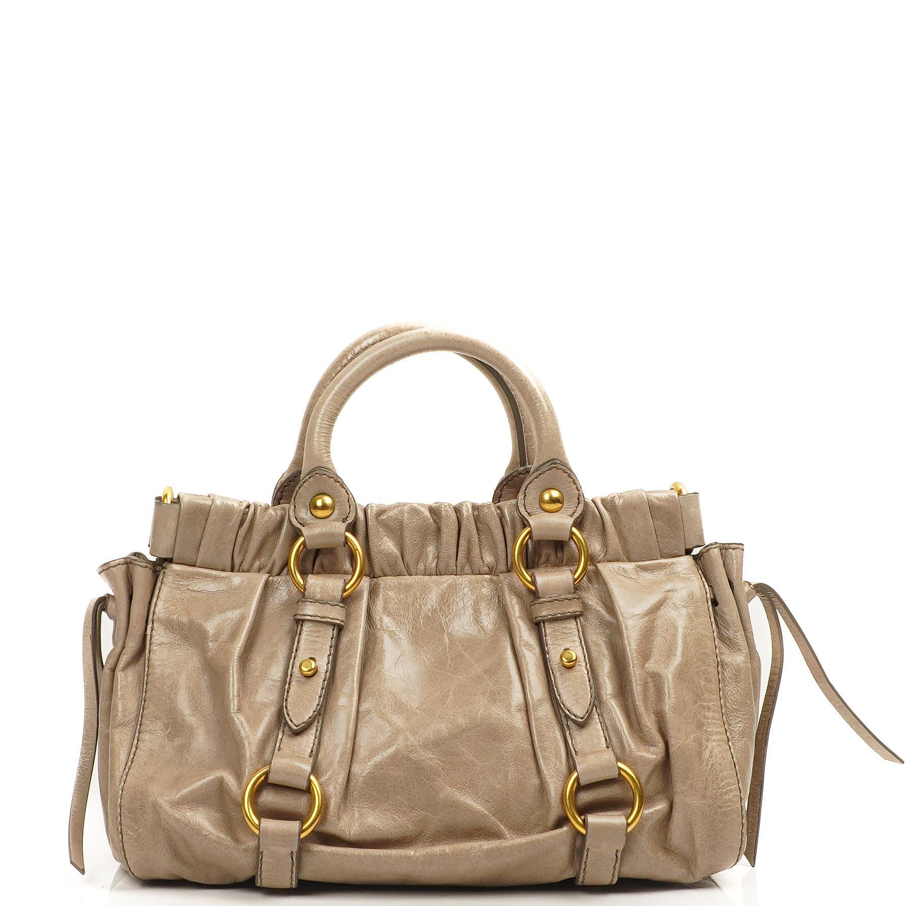 Miu Miu Vitello Lux Pomice Satchel Bag
