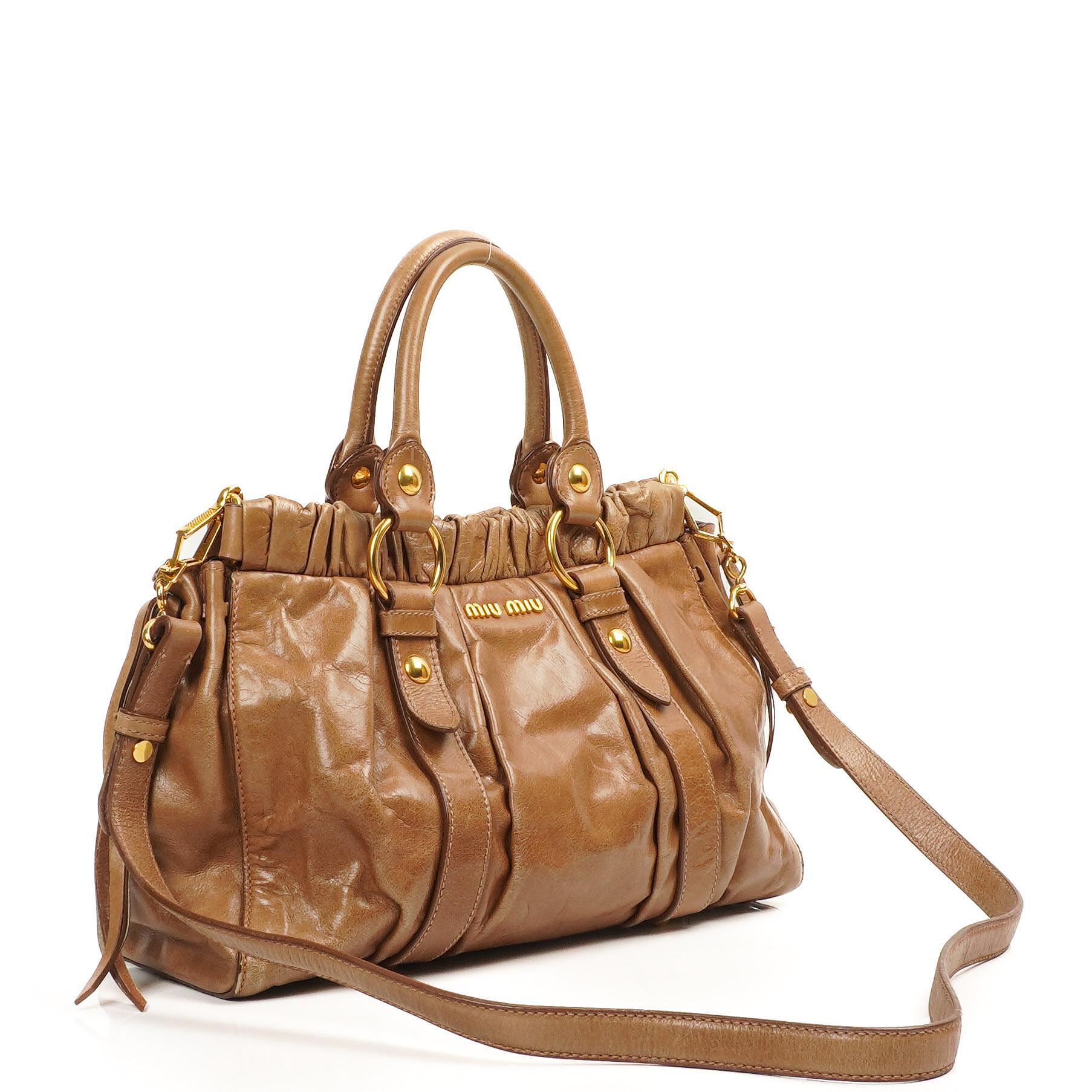 Miu Miu Vitello Shine Cammeo Satchel Bag