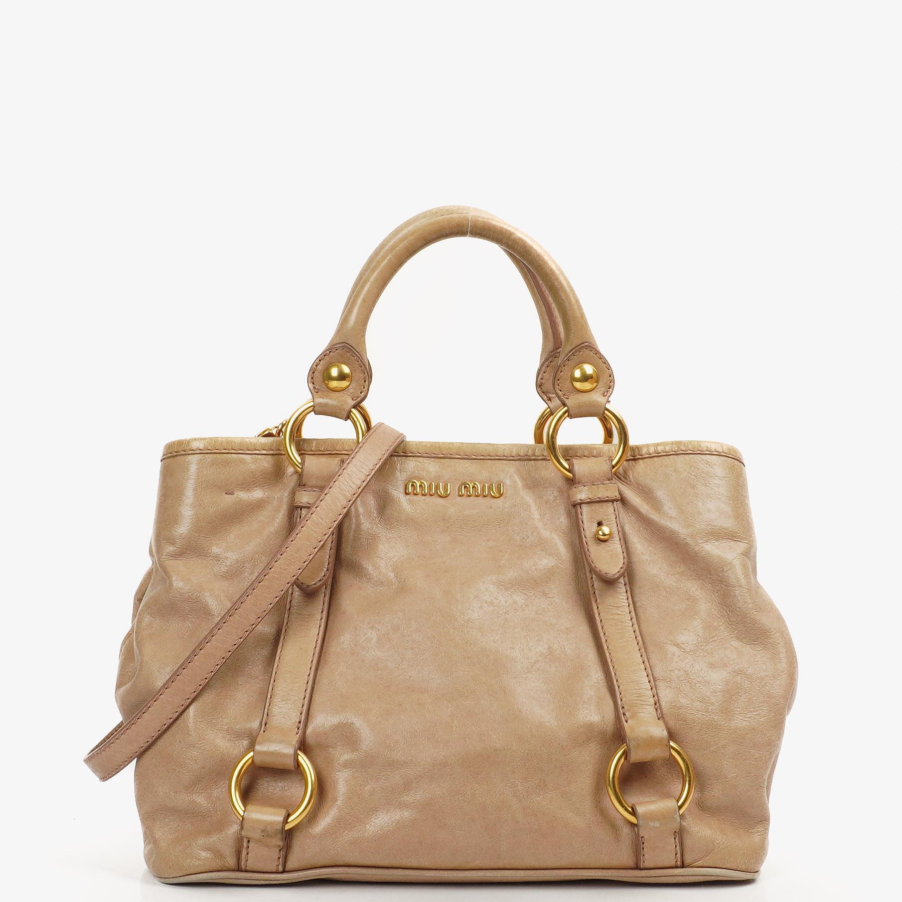 Miu Miu Vitello Shine Cammeo Tote Bag