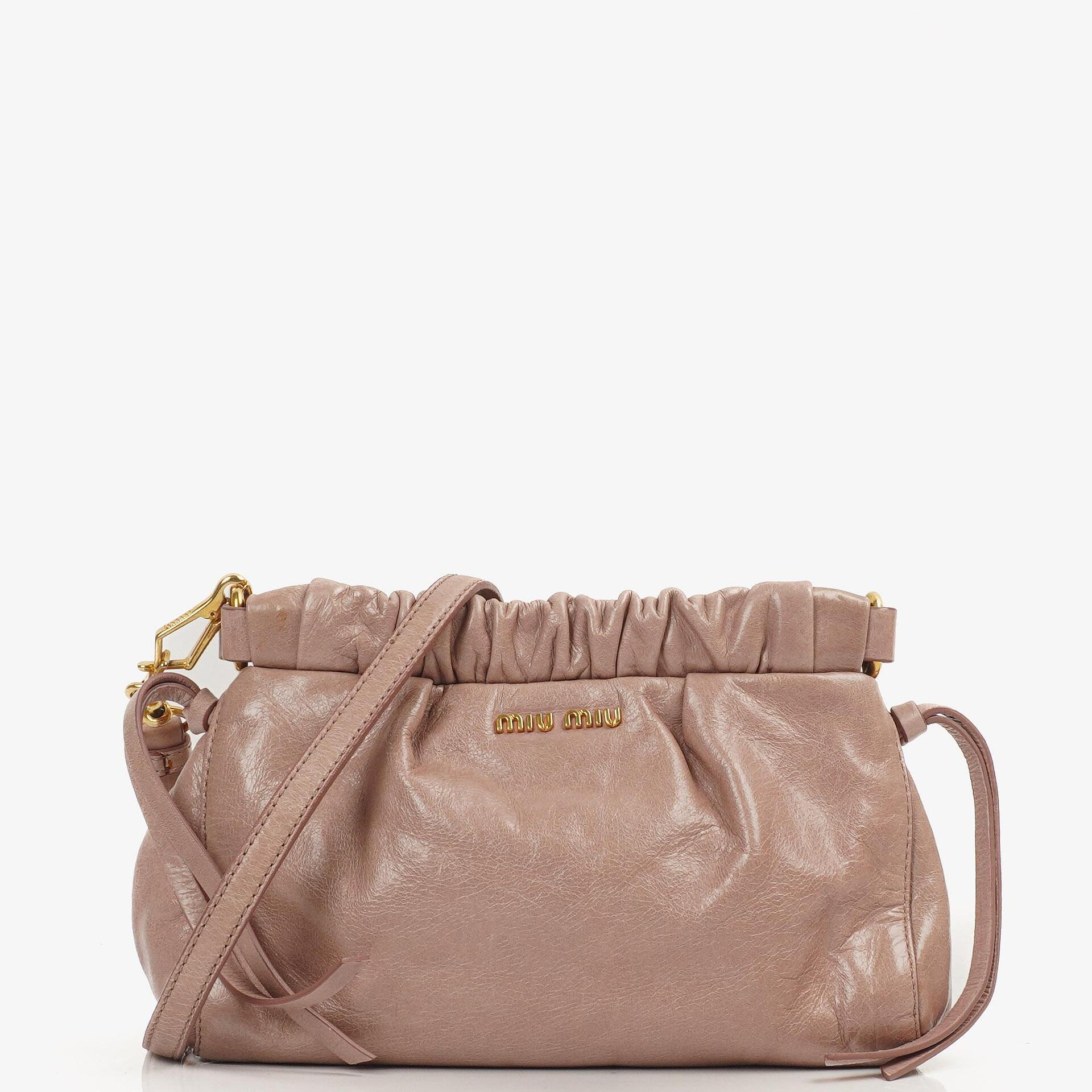 Miu Miu Vitello Shine Mughetto Crossbody Clutch Bag