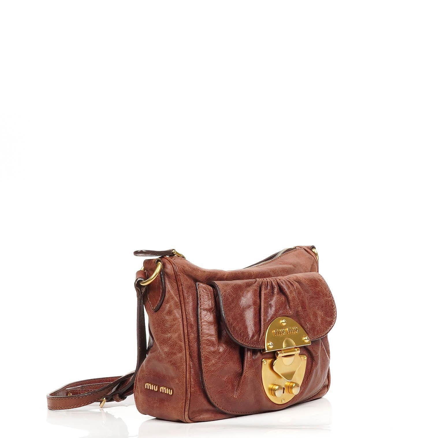 Miu Miu Vitello Twist Sandalo Crossbody Bag