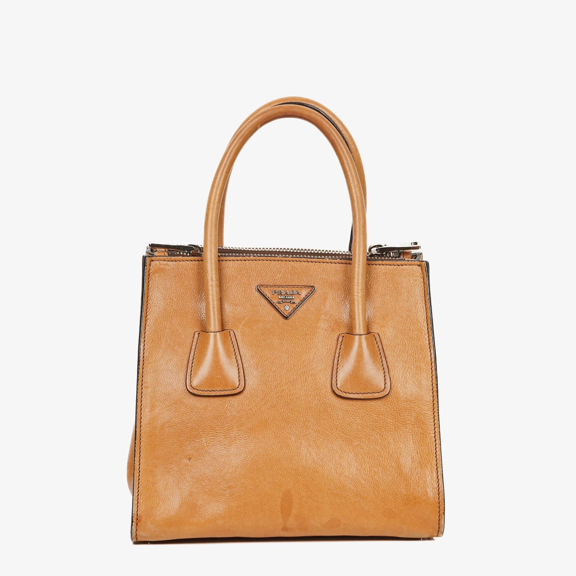 Prada Glace Calfskin Leather Twin Pocket 2-Way Handbag