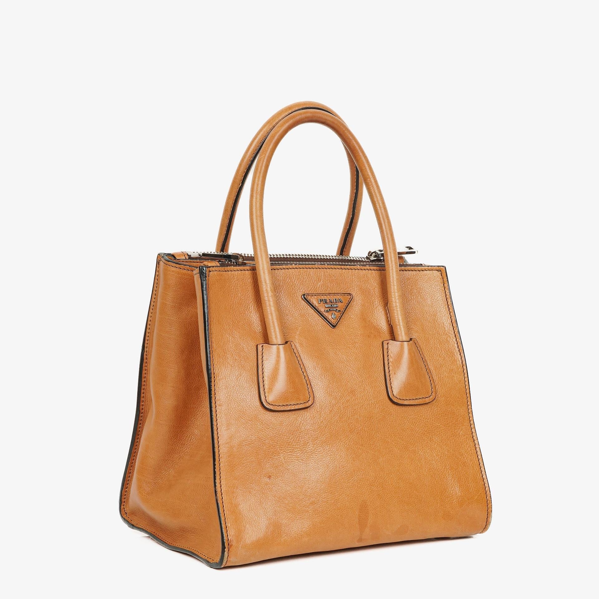 Prada Glace Calfskin Leather Twin Pocket 2-Way Handbag