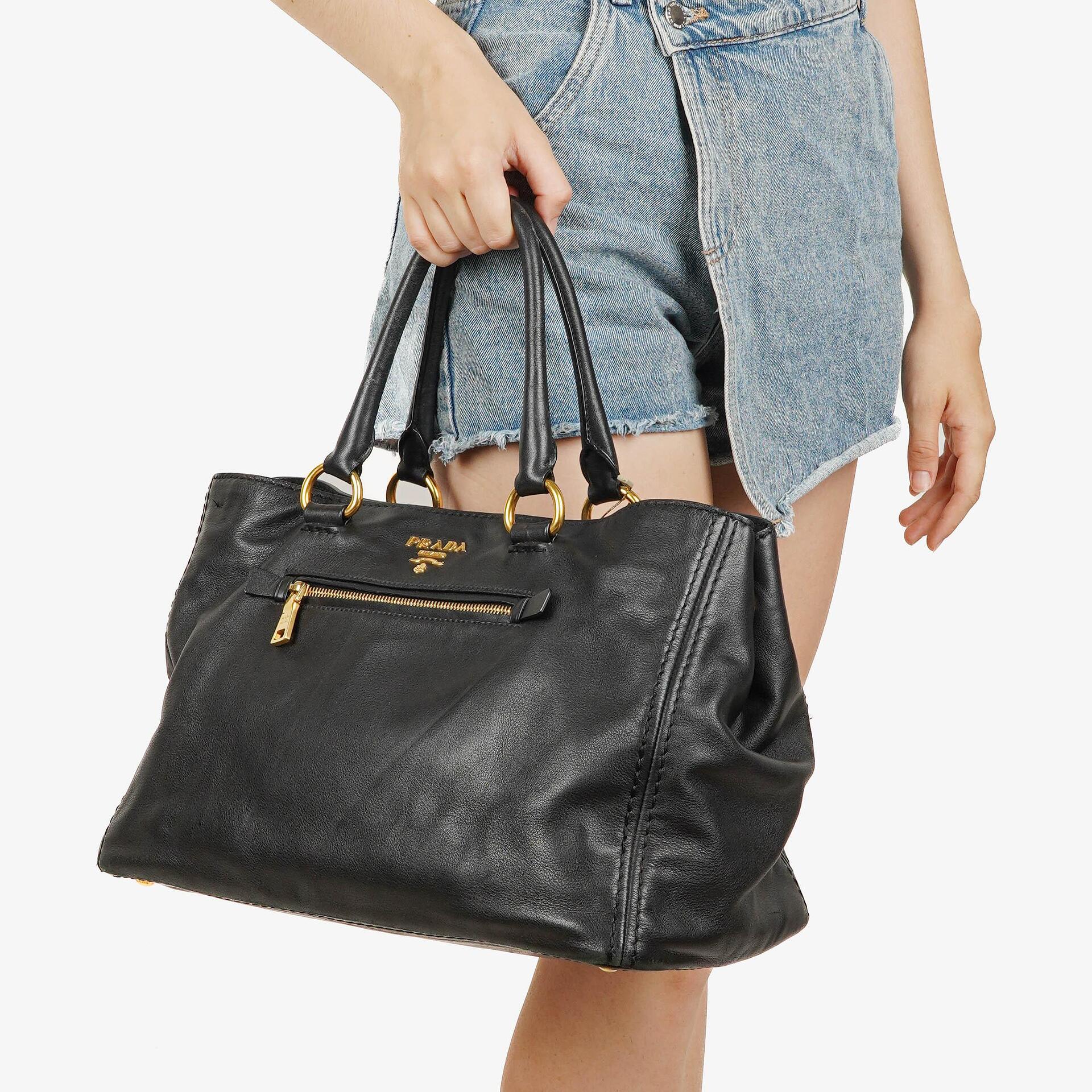 Prada Nero Soft Calfskin Tote Bag