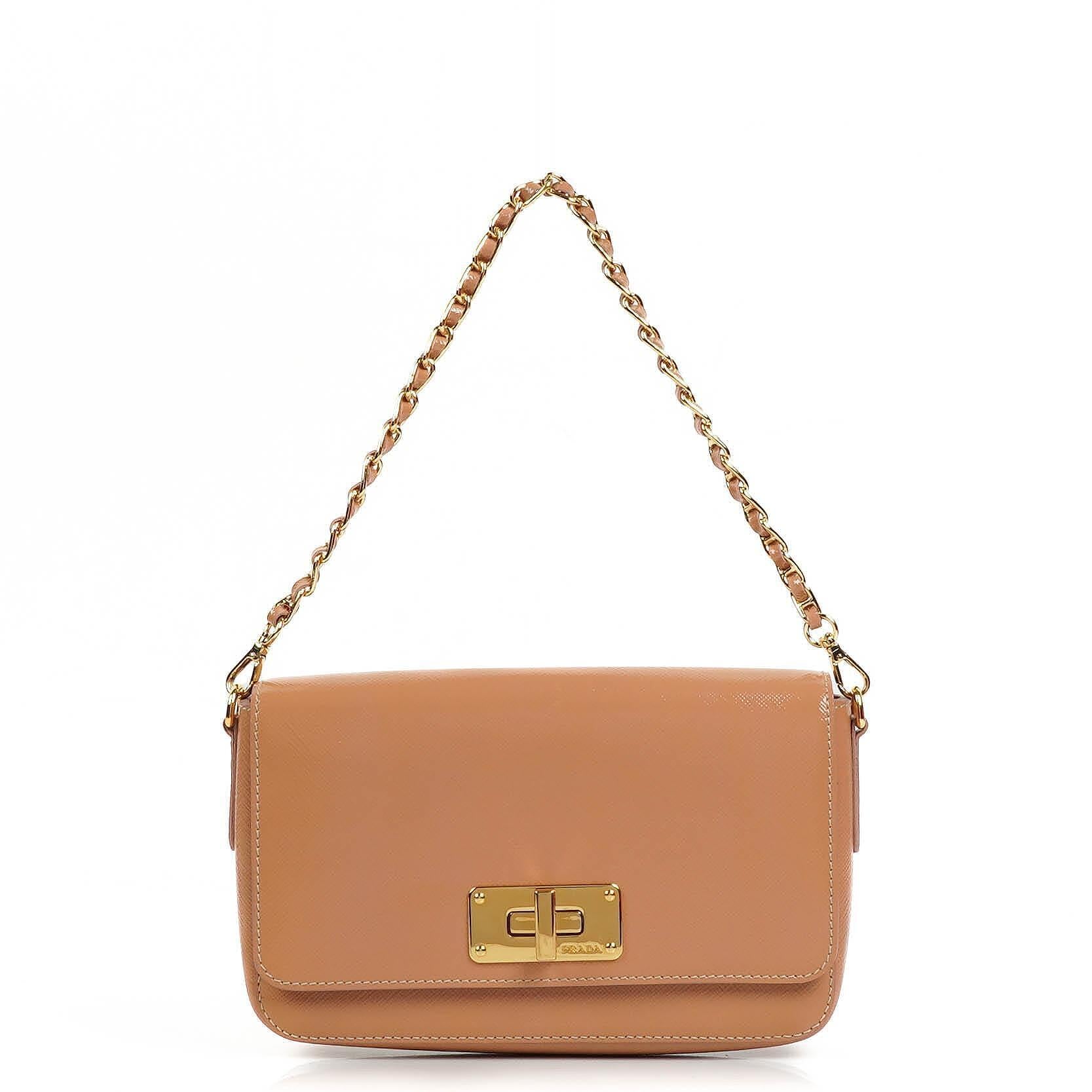 Prada Orchidea Saffiano Vernic Leather Handbag