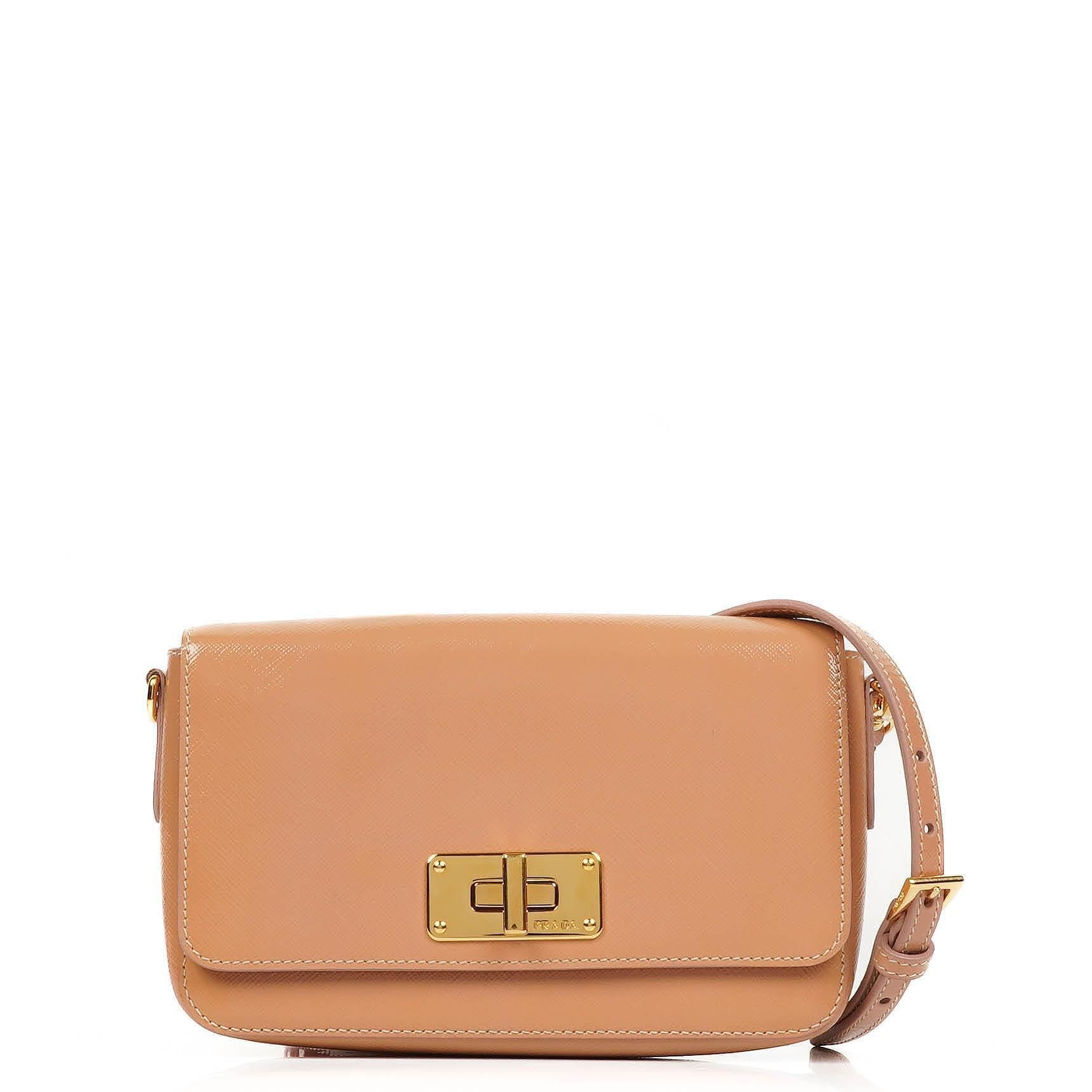 Prada Orchidea Saffiano Vernic Leather Handbag