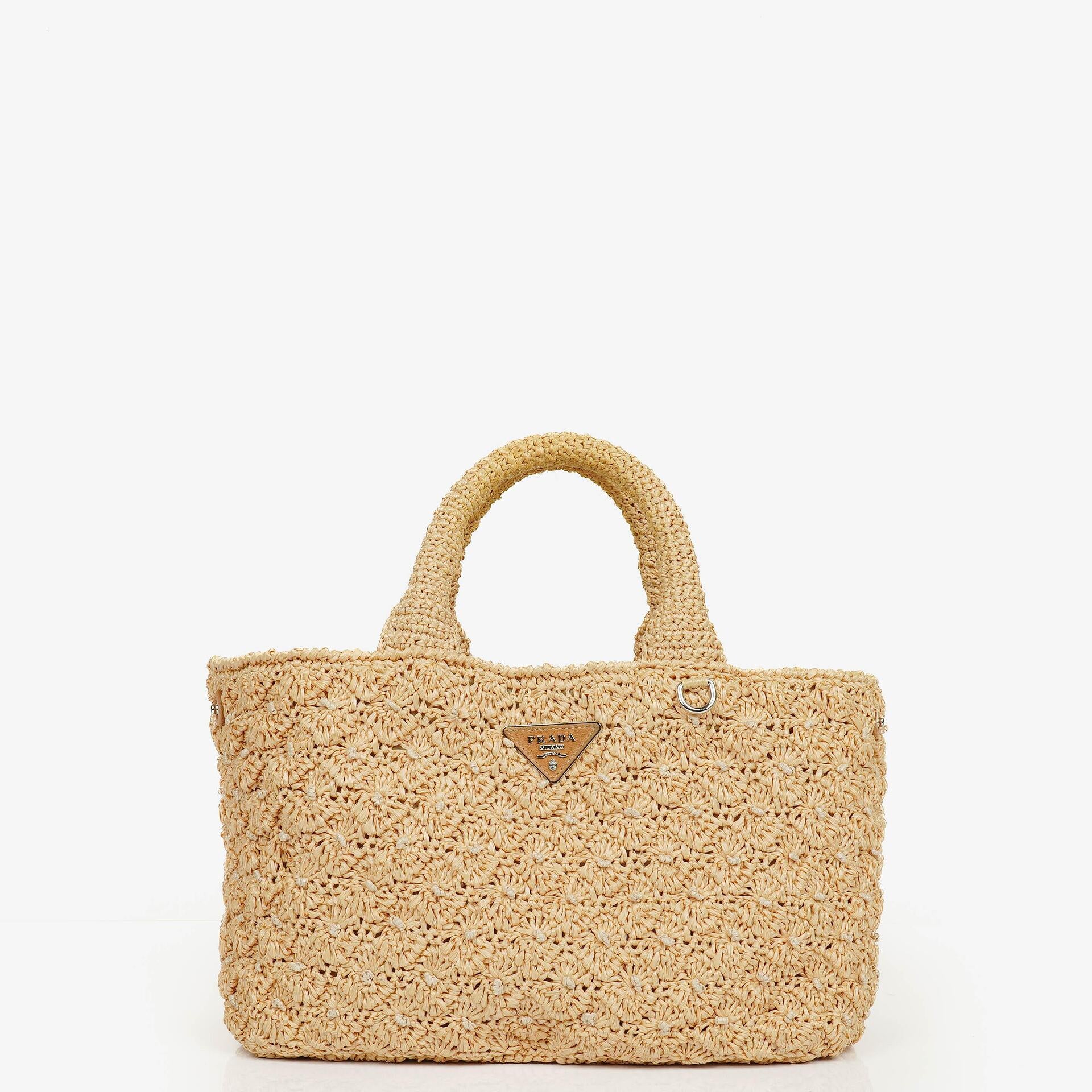 Prada Raffia Pois Naturale Tal Shoulder Bag