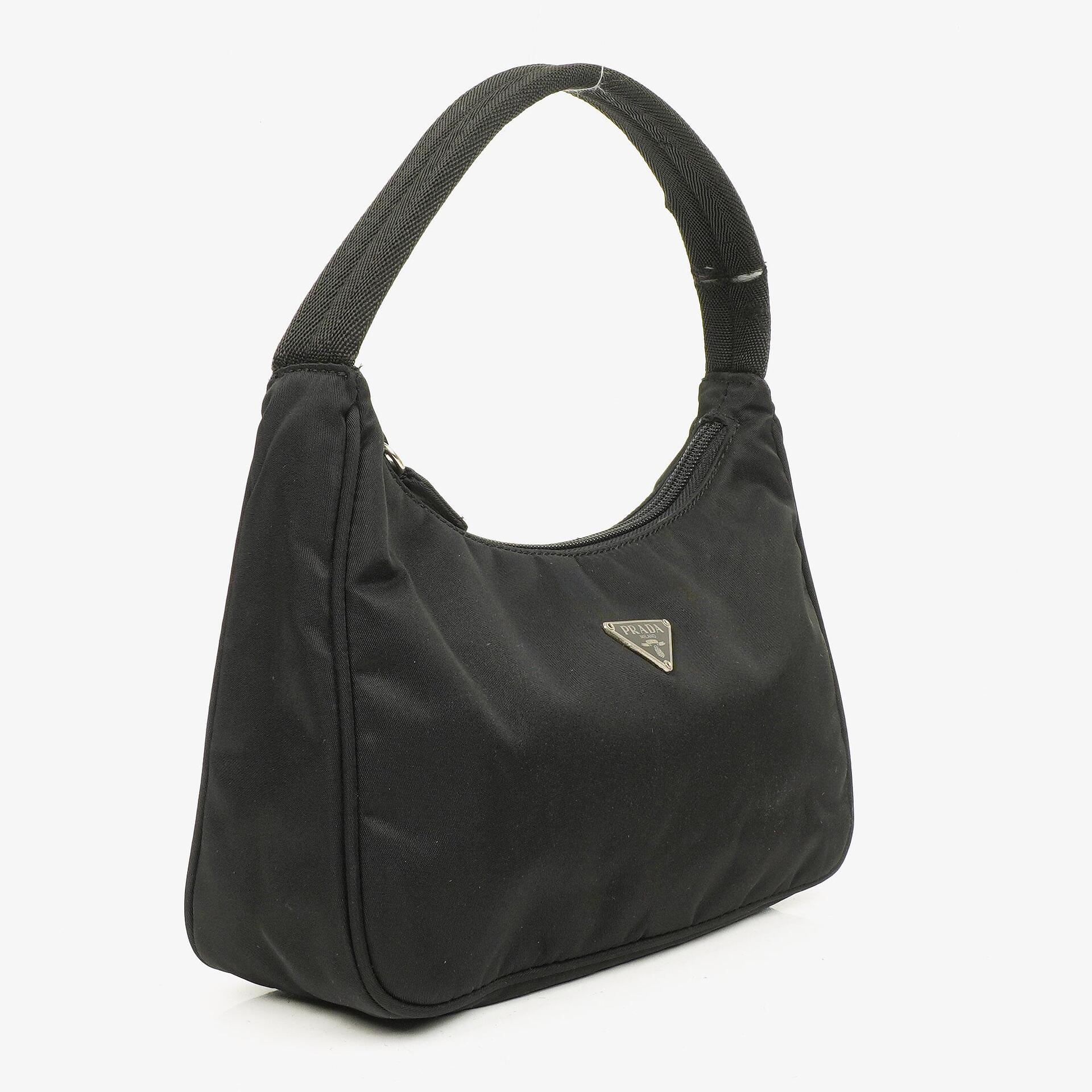 Prada Tessuto Black Nylon Hobo Bag