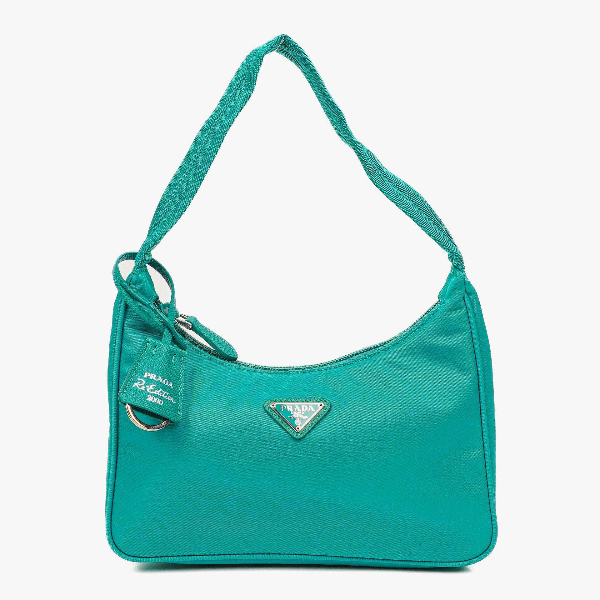 Prada Tessuto Nylon Pavone Re-Edition 2000 Mini Hobo Bag