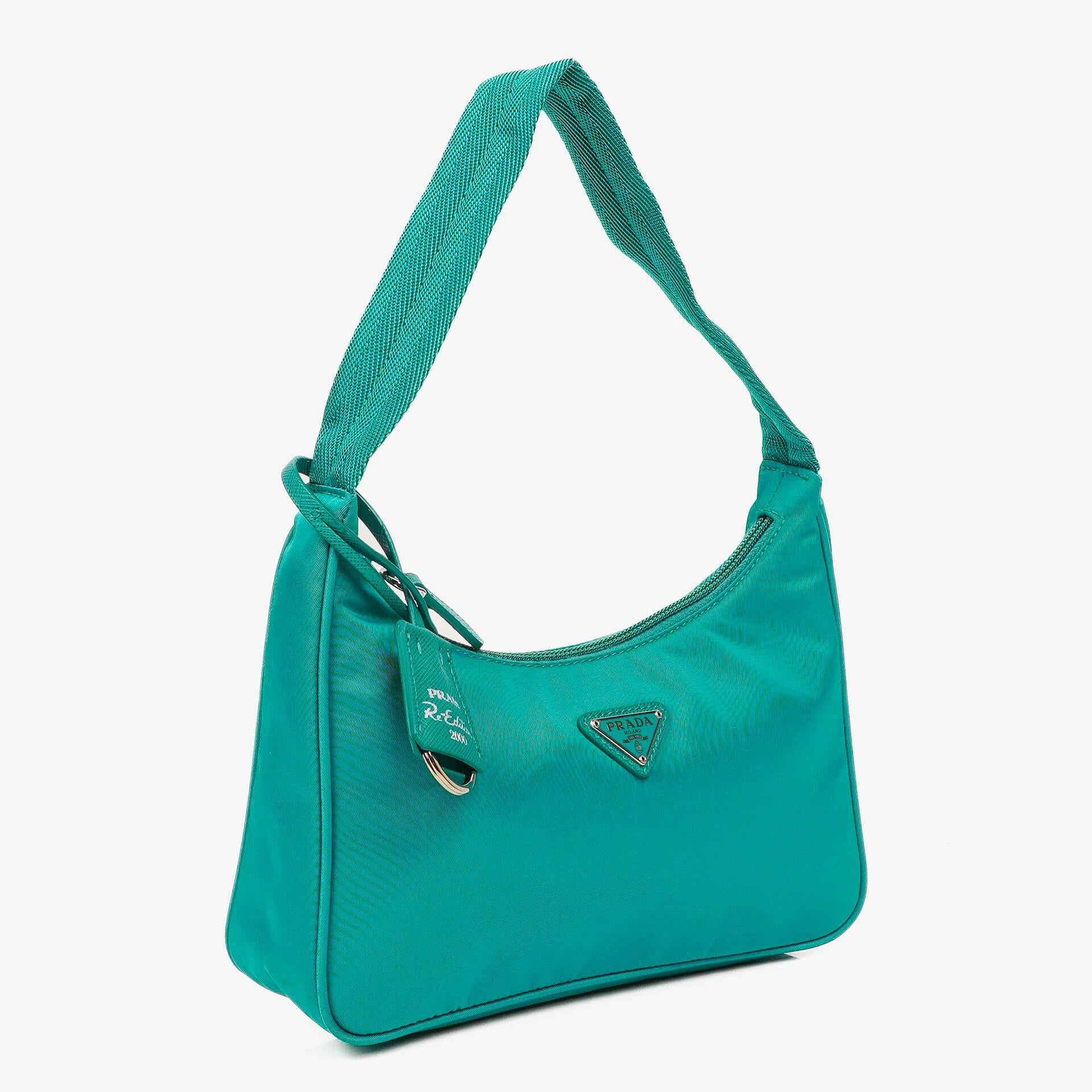 Prada Tessuto Nylon Pavone Re-Edition 2000 Mini Hobo Bag