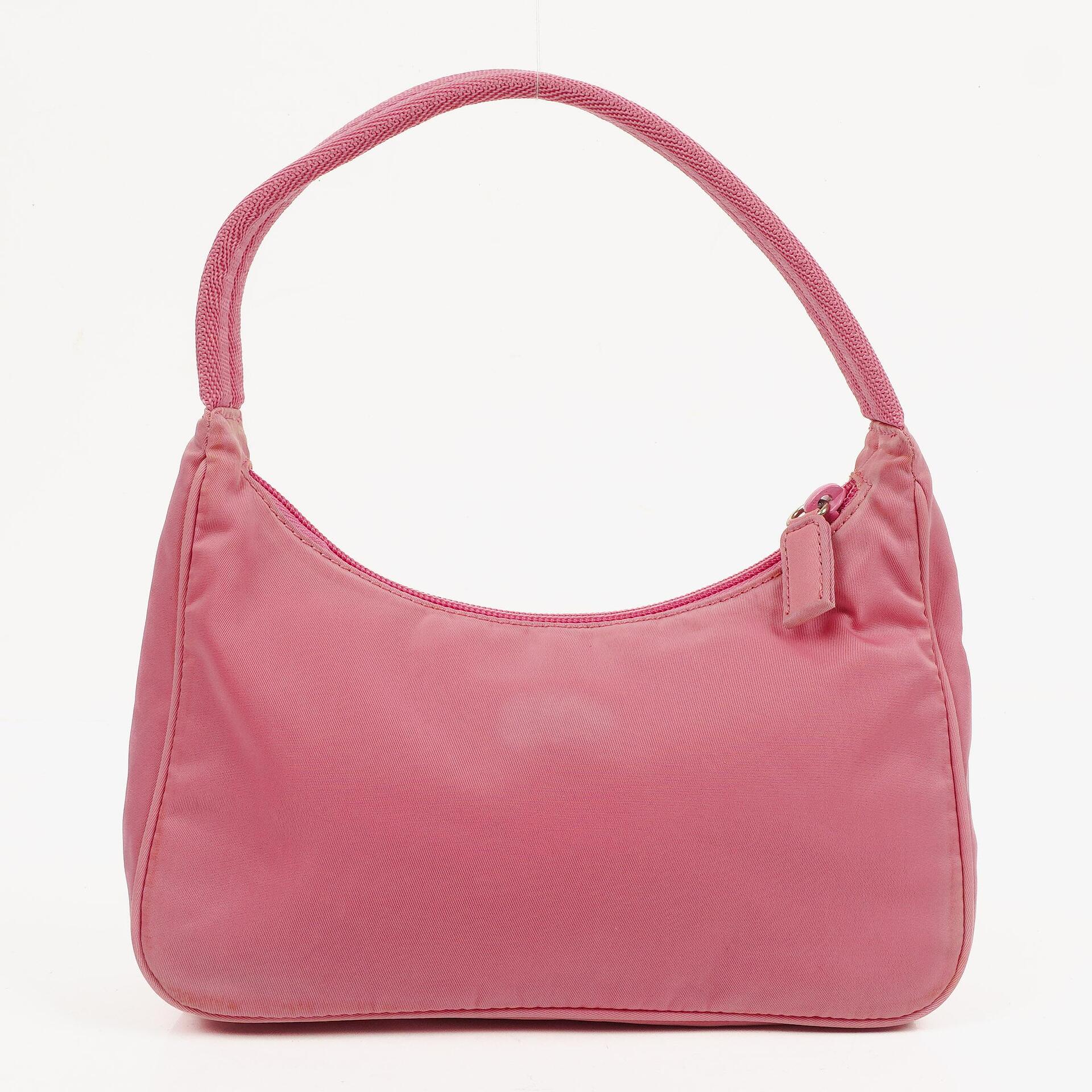 Prada Tessuto Pink Nylon Mini Hobo Bag