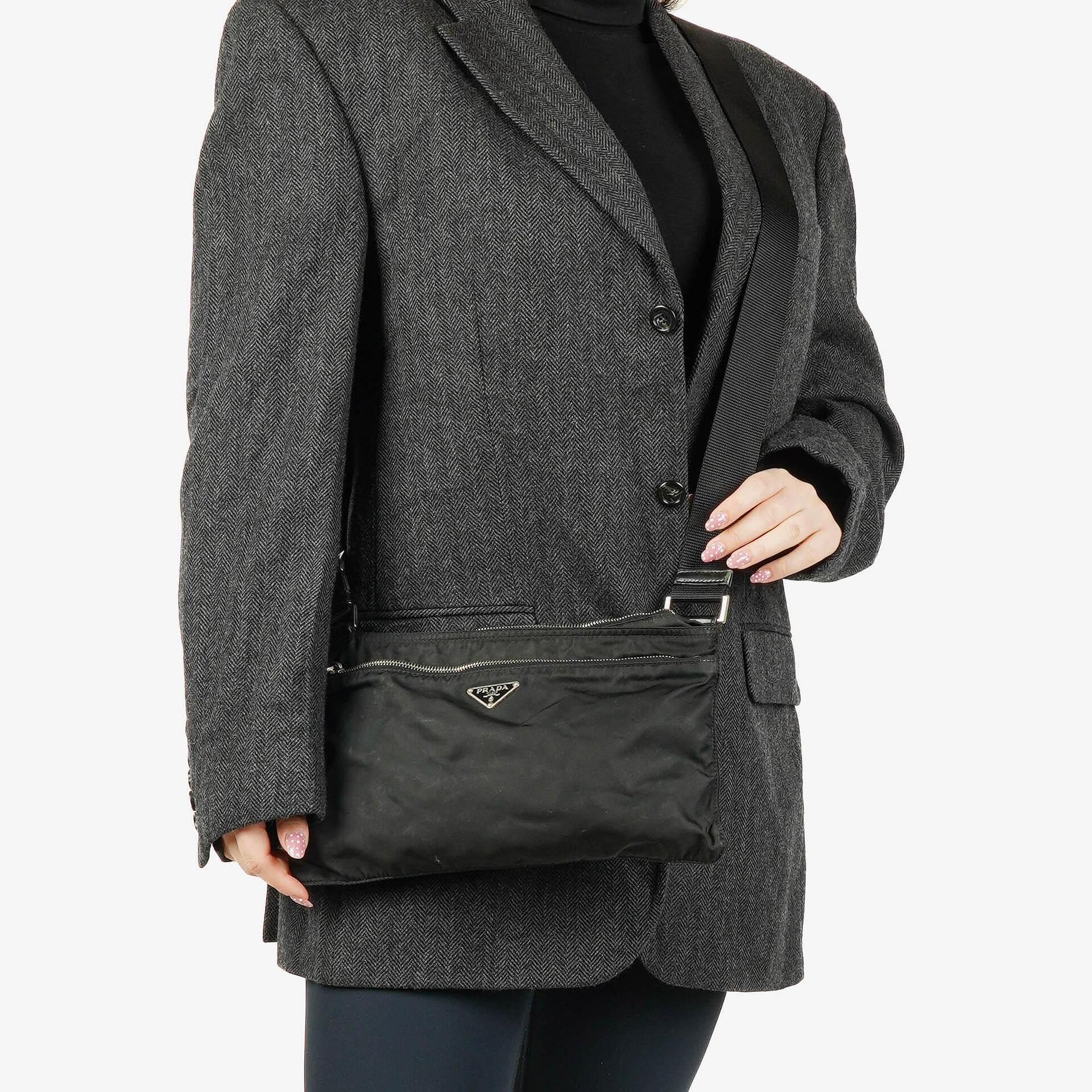 Prada Vela Sport Black Nylon Crossbody Bag