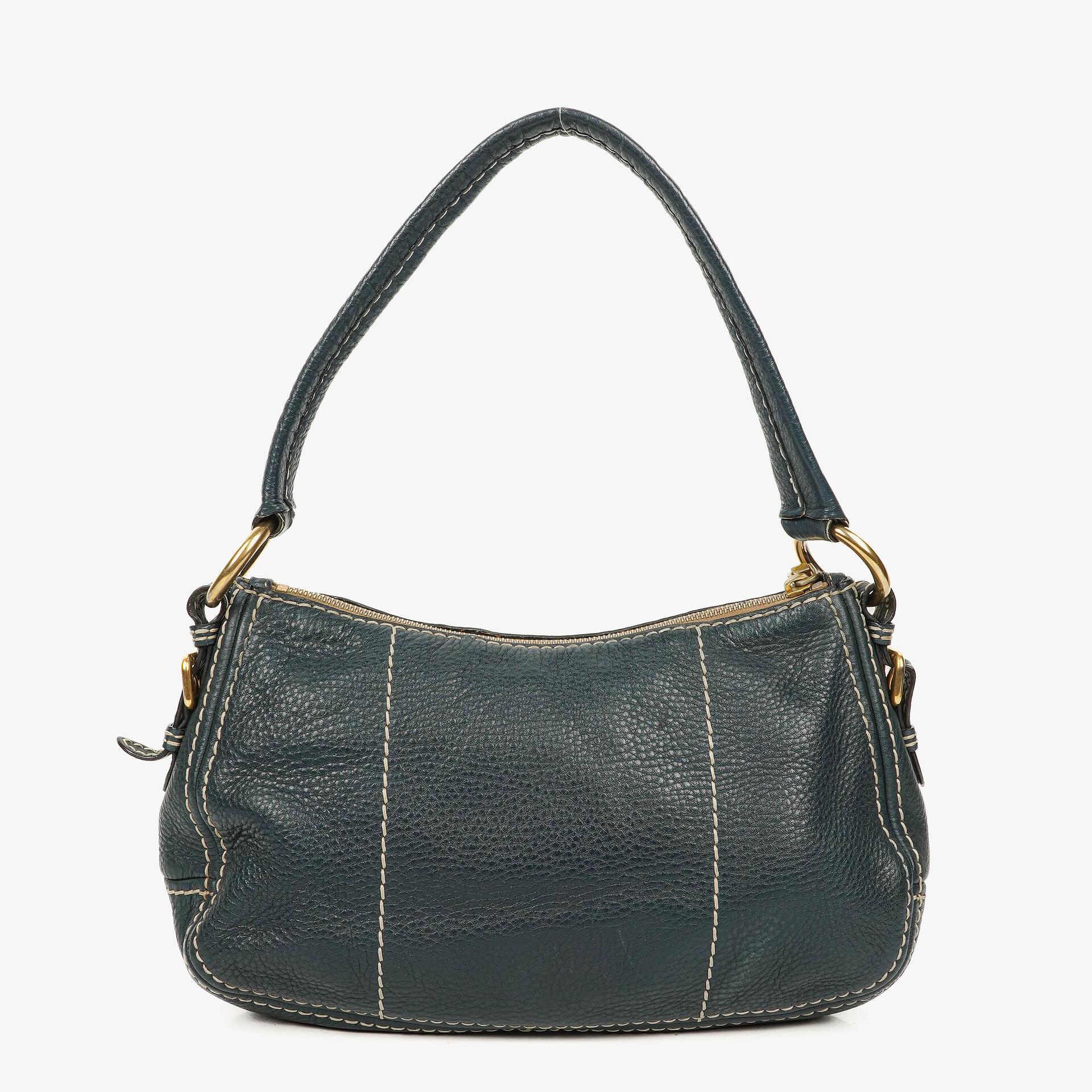 Prada Vitello Daino Dark Blue Leather Shoulder Bag