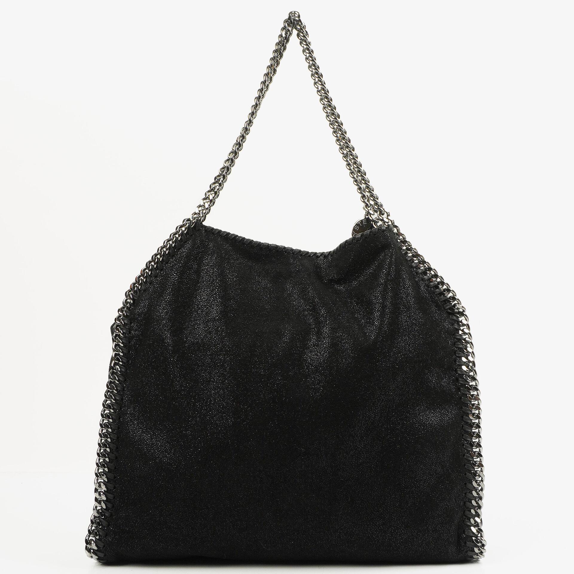 Stella McCartney Black Falabella Tote Vegan Shaggy Deer