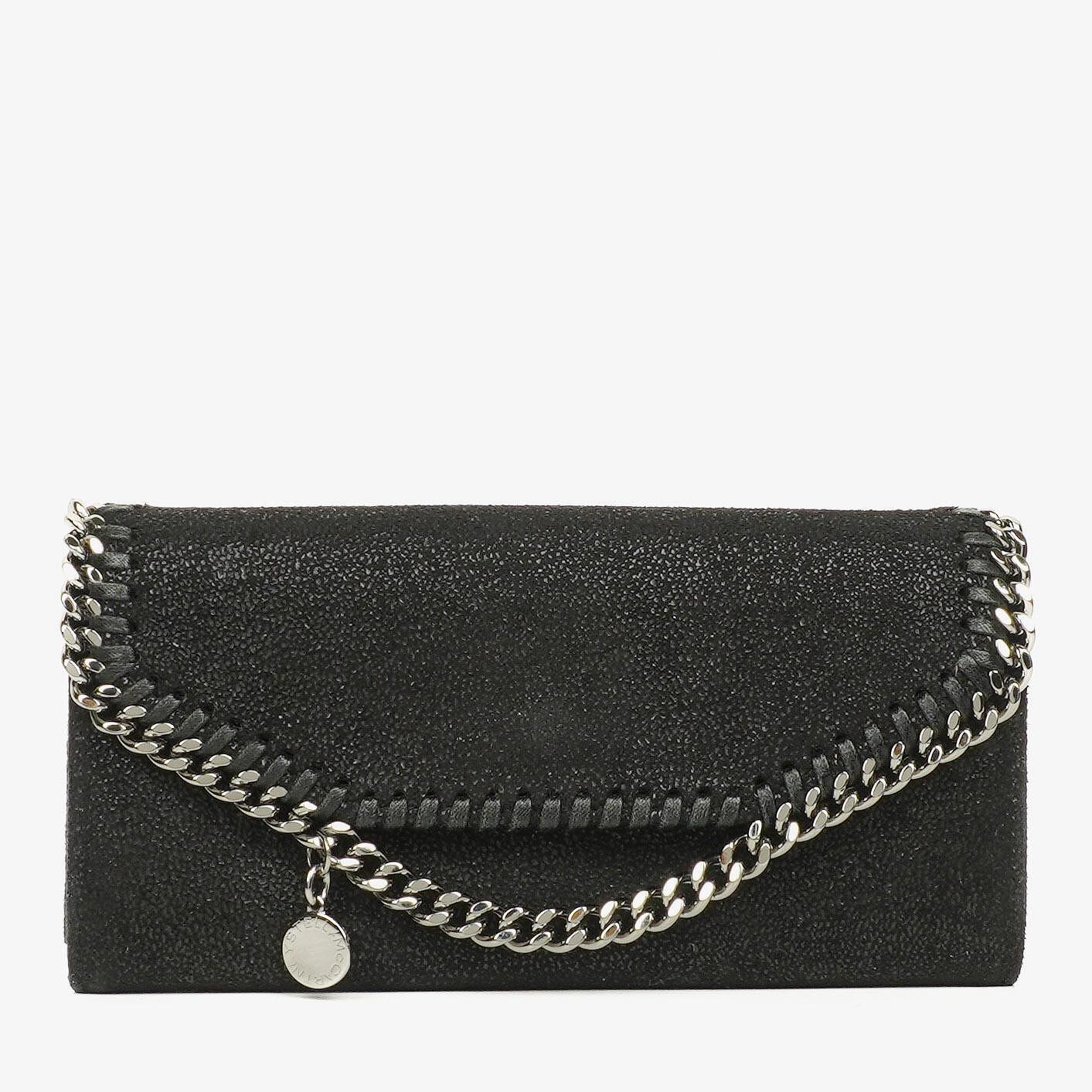Stella McCartney Black Shaggy Dear Faux Leather Falabella Pochette Bag