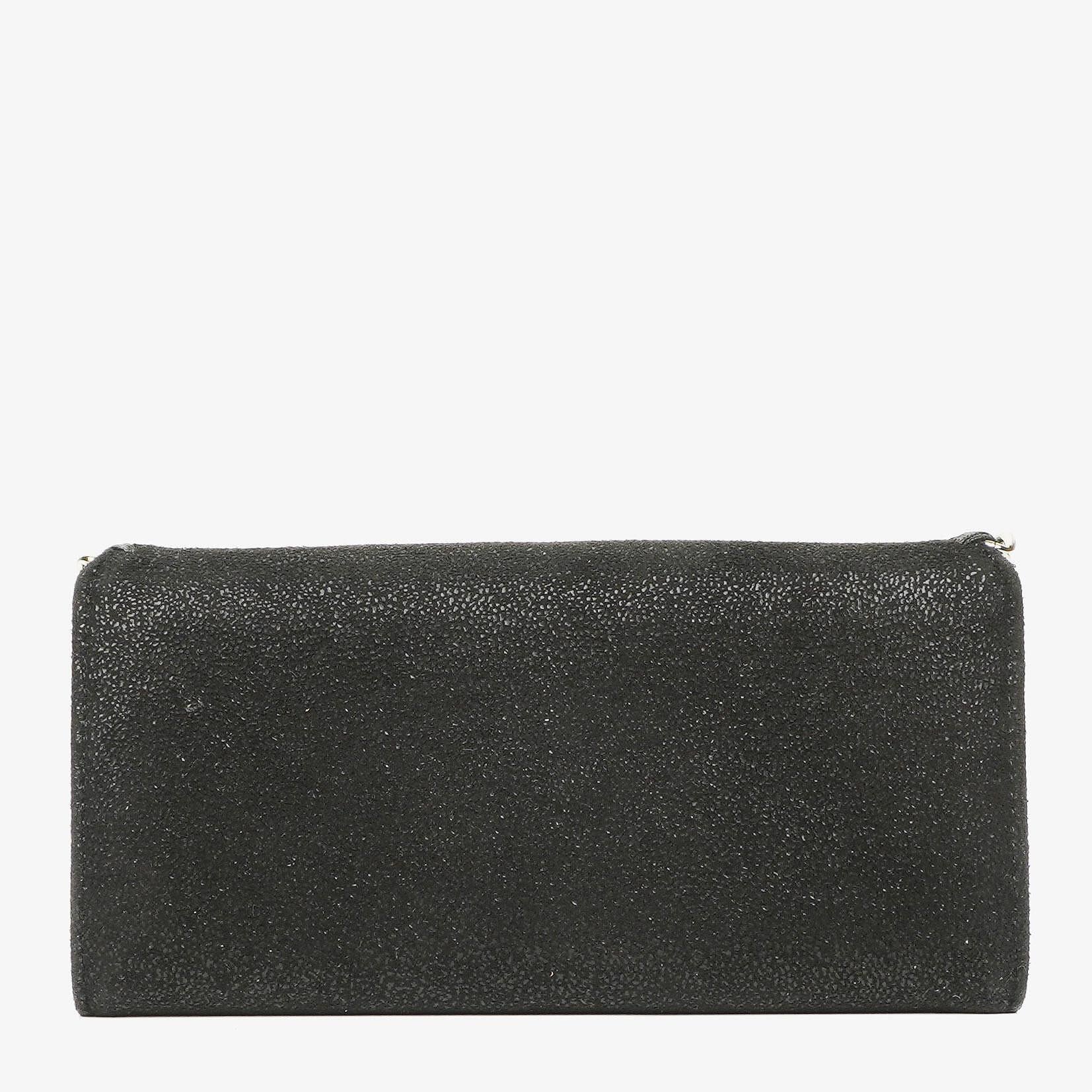 Stella McCartney Black Shaggy Dear Faux Leather Falabella Pochette Bag