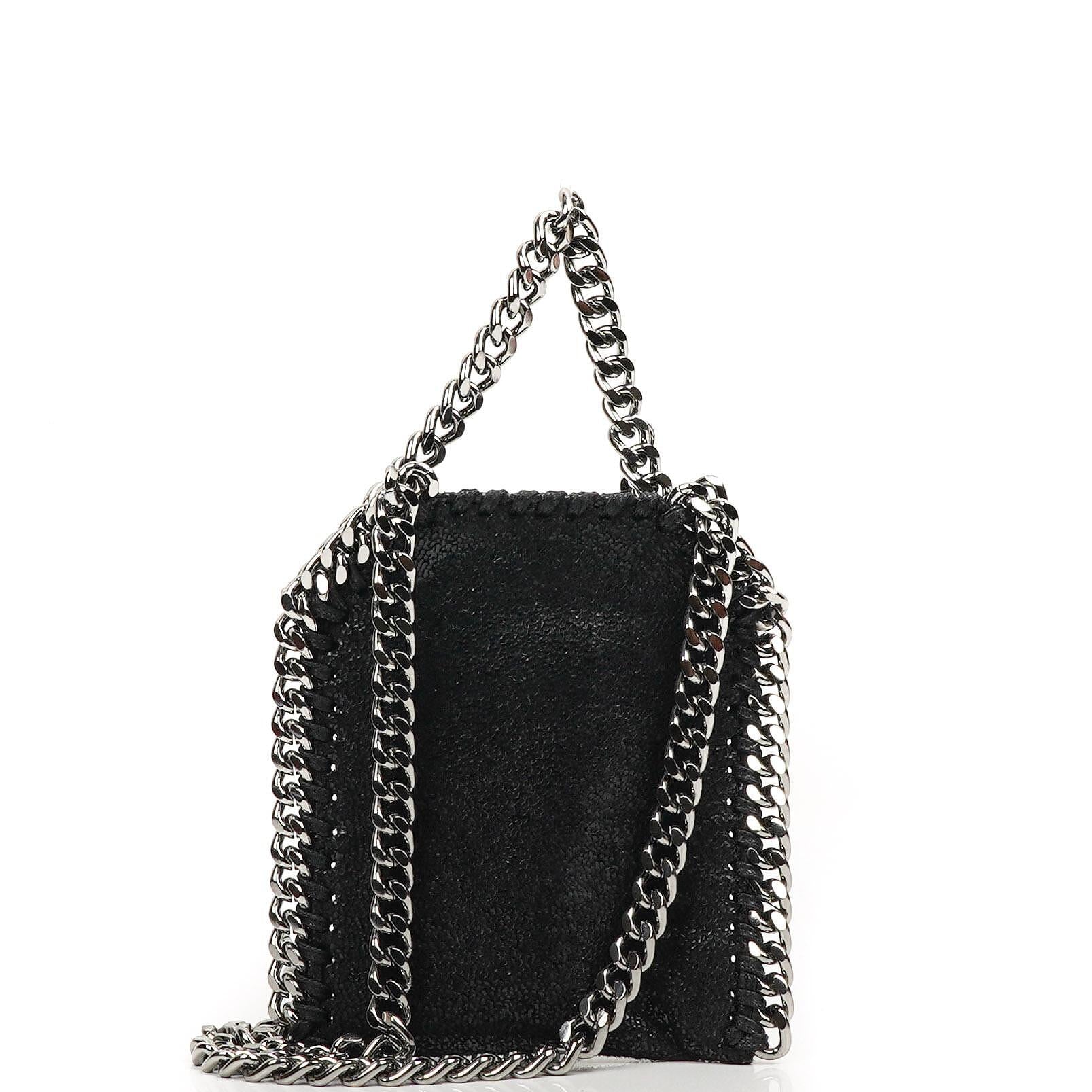 Stella McCartney Falabella Micro Tote Black Vegan Shaggy Deer Bag