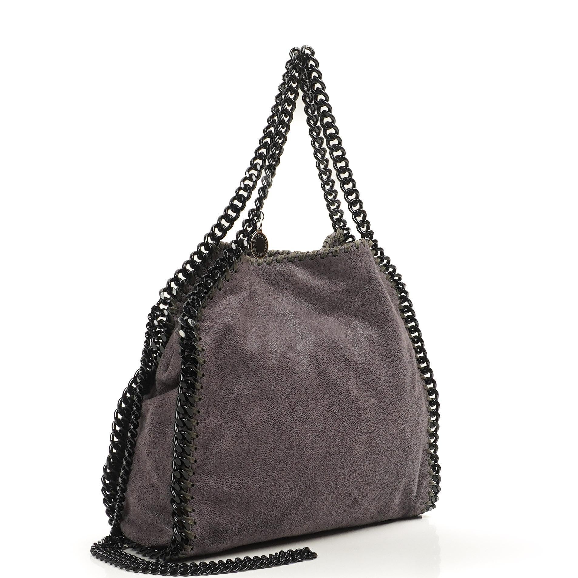 Stella McCartney Falabella Mini Tote Bark Vegan Shaggy Deer Fold Over Bag