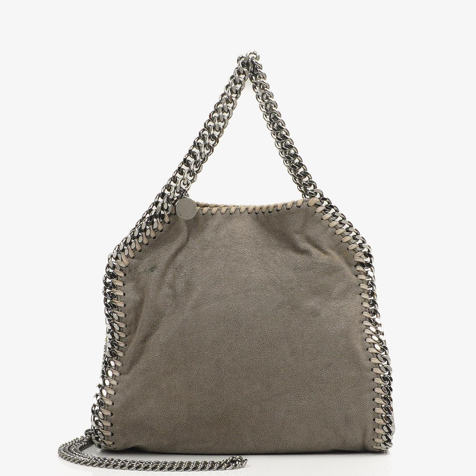 Stella McCartney Falabella Mini Tote Steel Grey Vegan Shaggy Deer Fold Over Bag