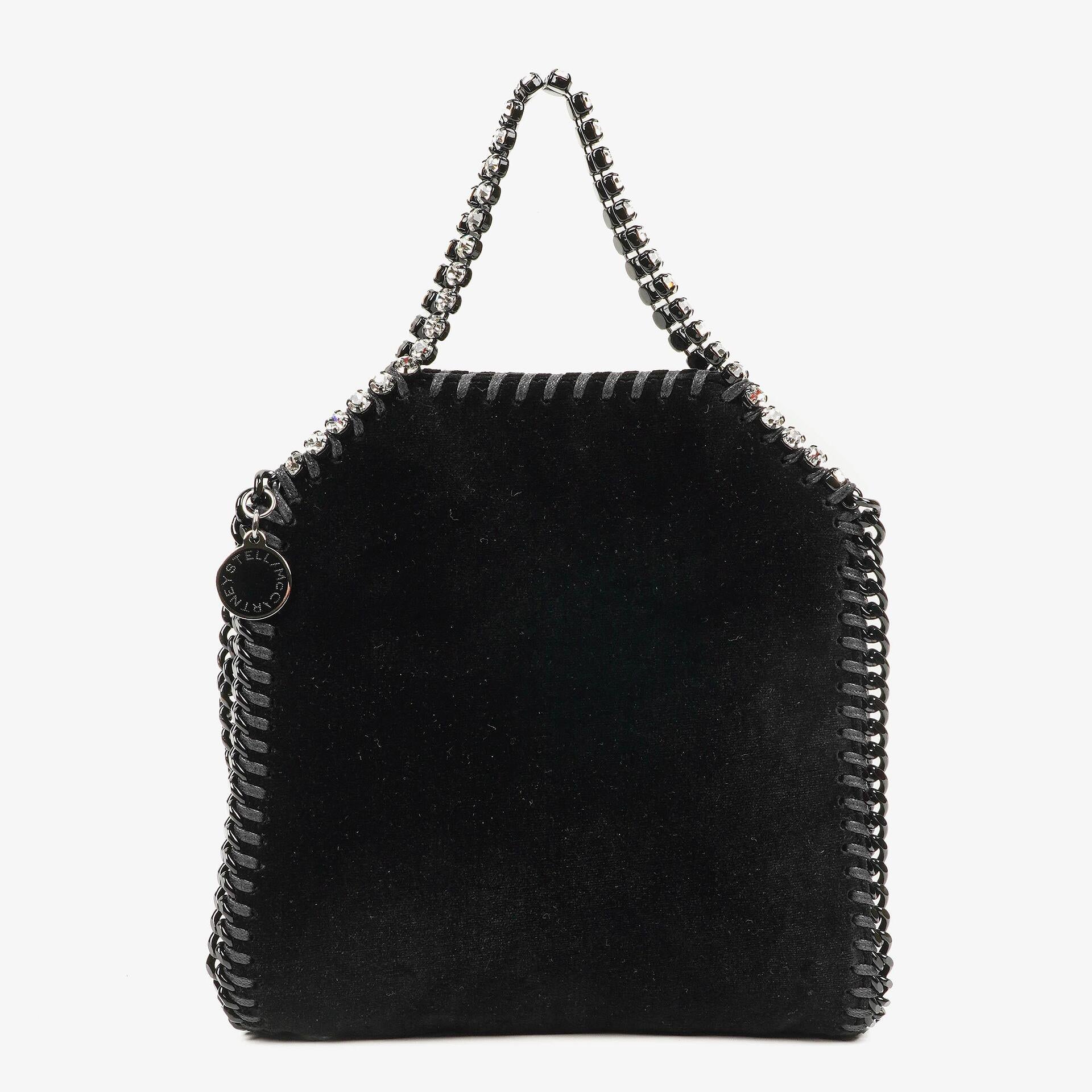 Stella McCartney Falabella Tiny Tote Black Velvet