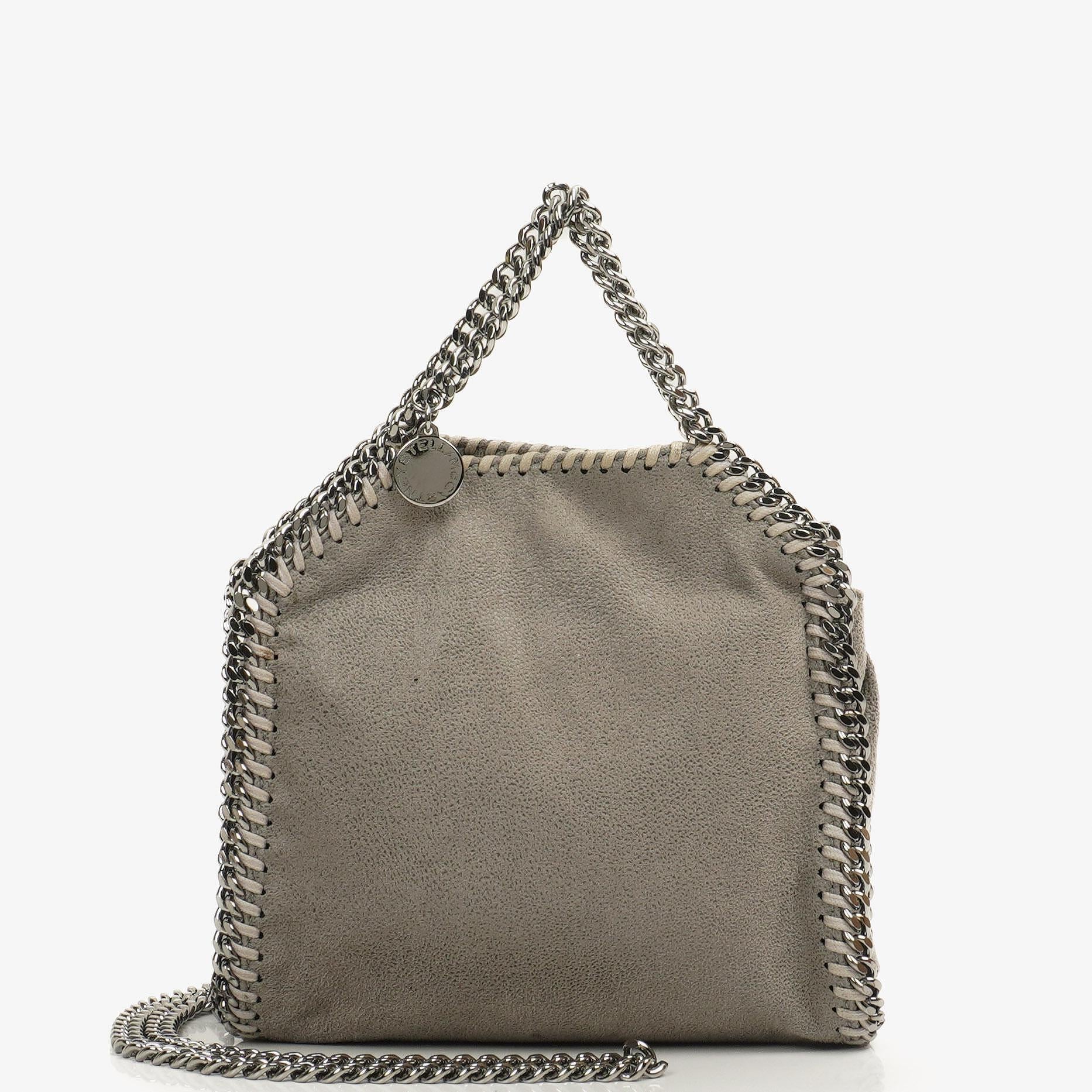 Stella McCartney Falabella Tiny Tote Steel Grey Vegan Shaggy Deer