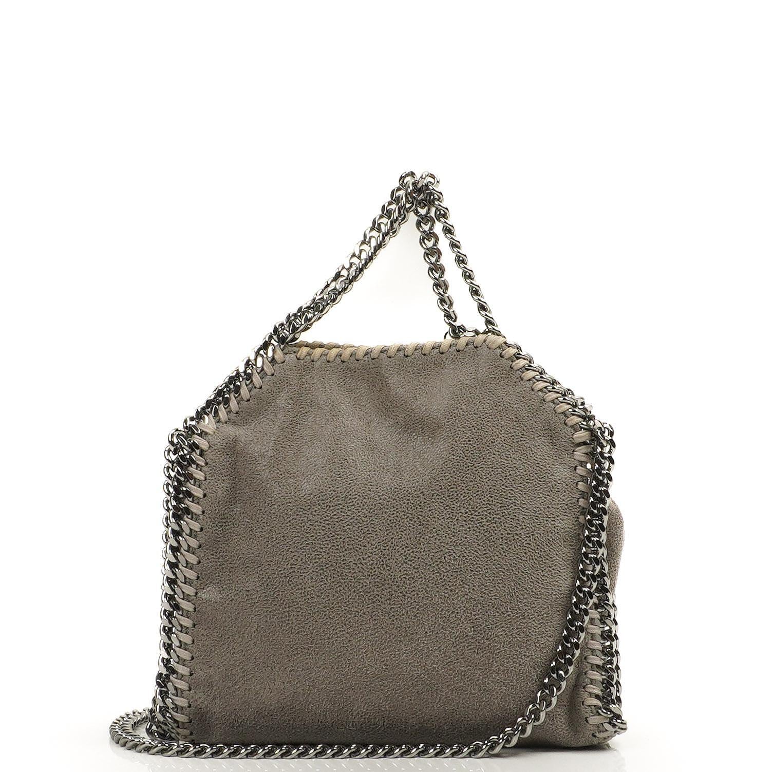 Stella McCartney Falabella Tiny Tote Steel Grey Vegan Shaggy Deer