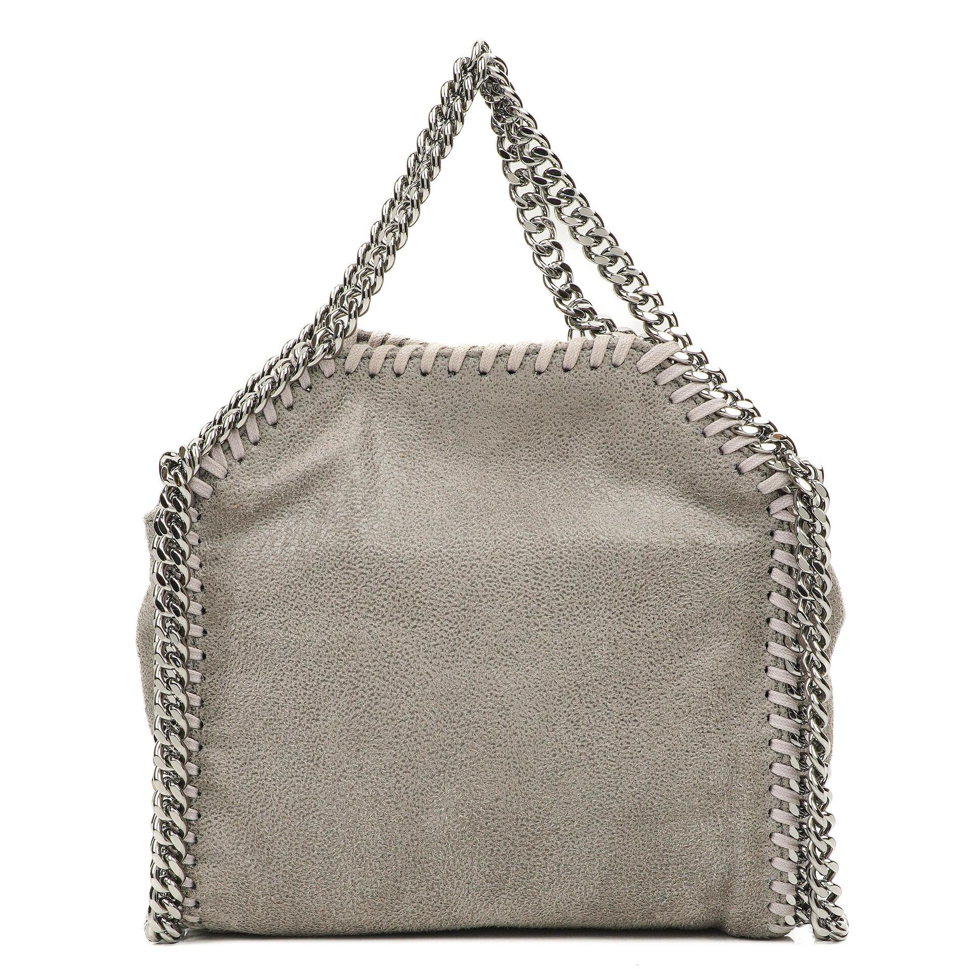 Stella McCartney Falabella Tiny Tote Steel Grey Vegan Shaggy Deer