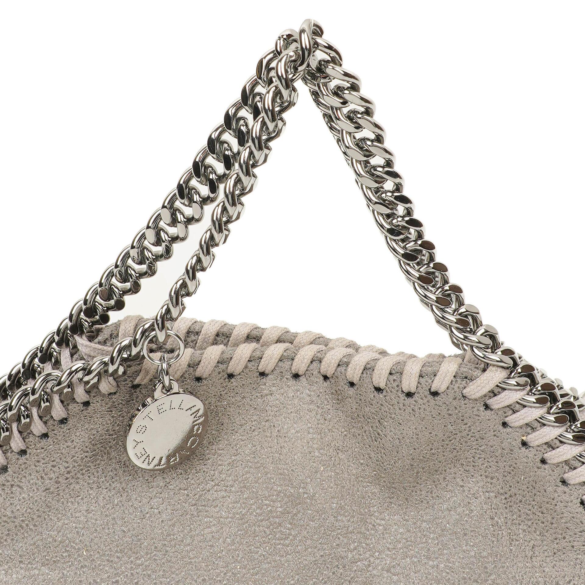 Stella McCartney Falabella Tiny Tote Steel Grey Vegan Shaggy Deer