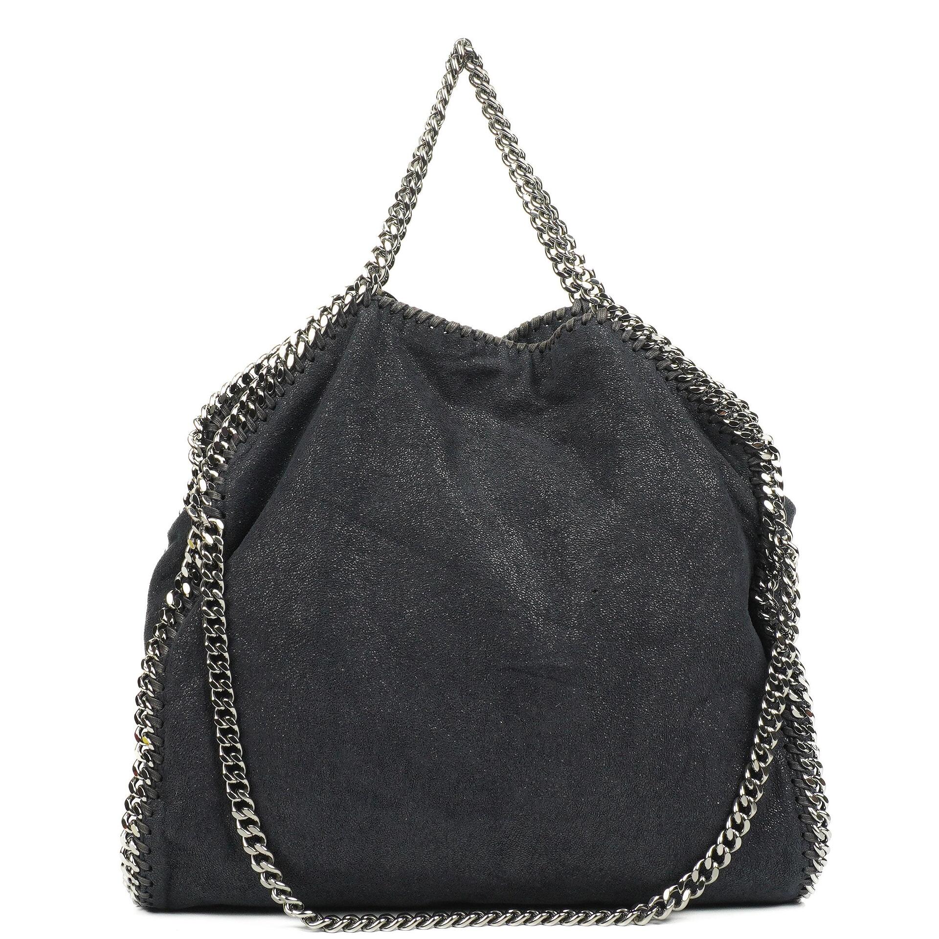 Stella McCartney Falabella Tote Dark Navy Vegan Shaggy Deer Fold Over Bag