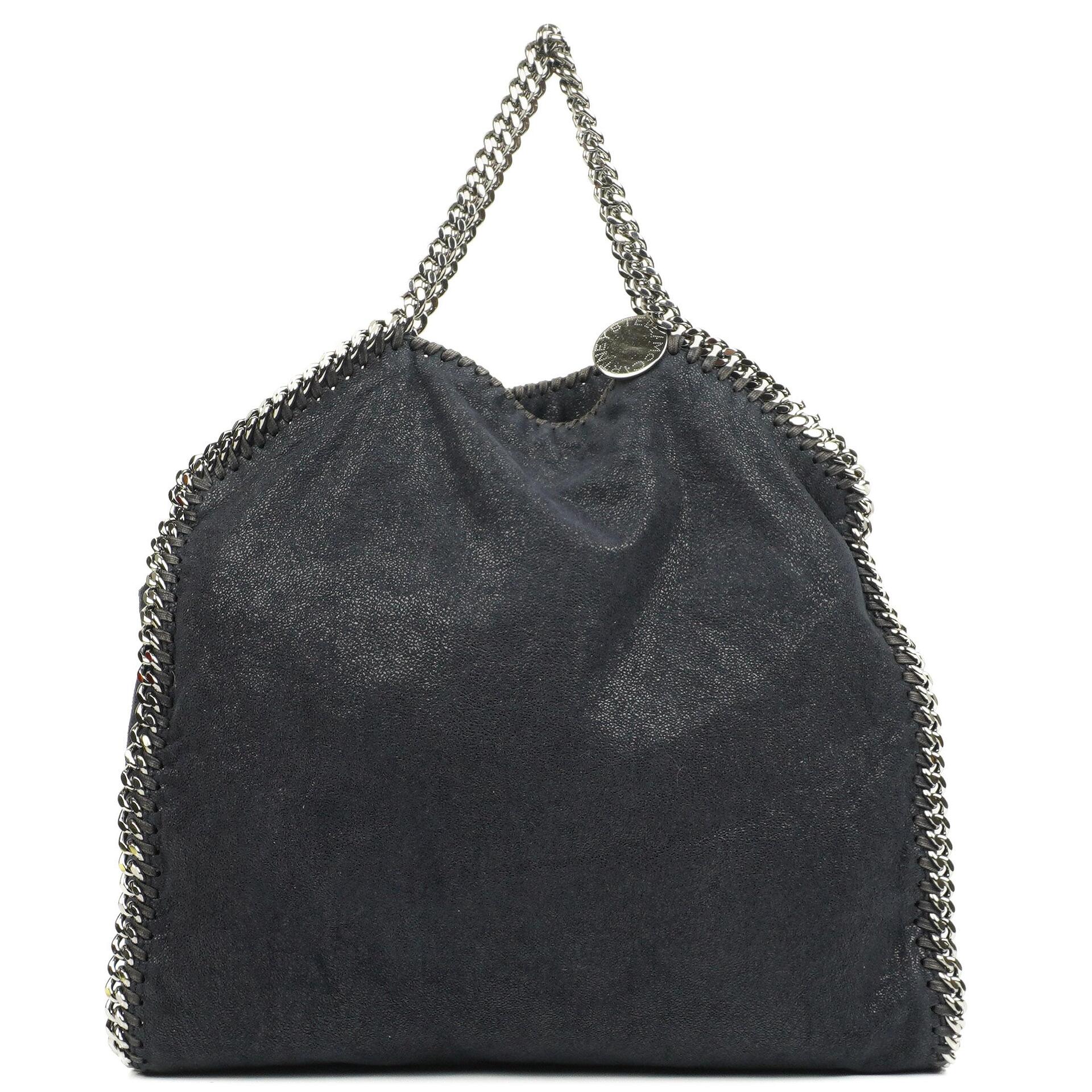 Stella McCartney Falabella Tote Dark Navy Vegan Shaggy Deer Fold Over Bag