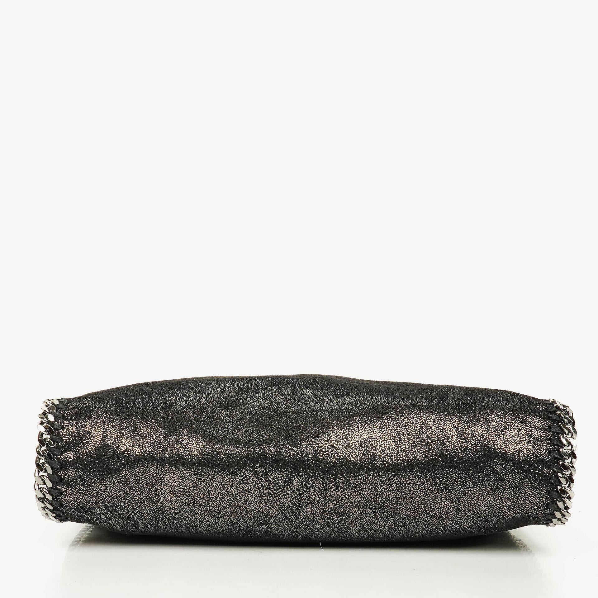 Stella McCartney Falabella Tote Rhutenium Chamois Shiny Dotted Vegan Shaggy Deer