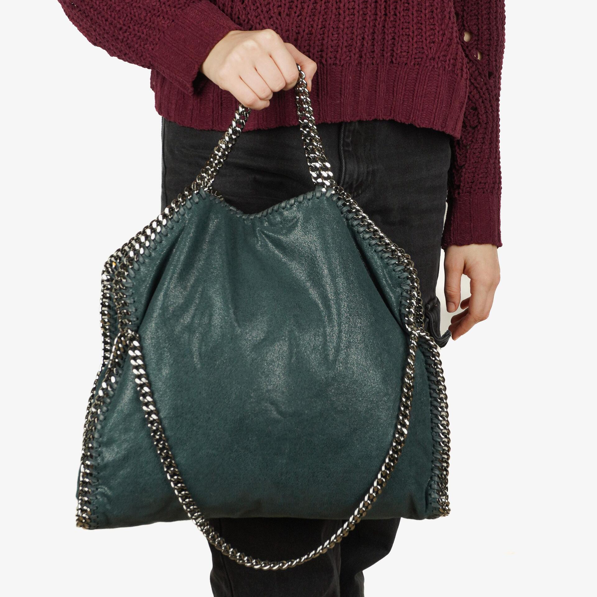 Stella McCartney Falabella Tote Vegan Shaggy Deer Fold Over Bag