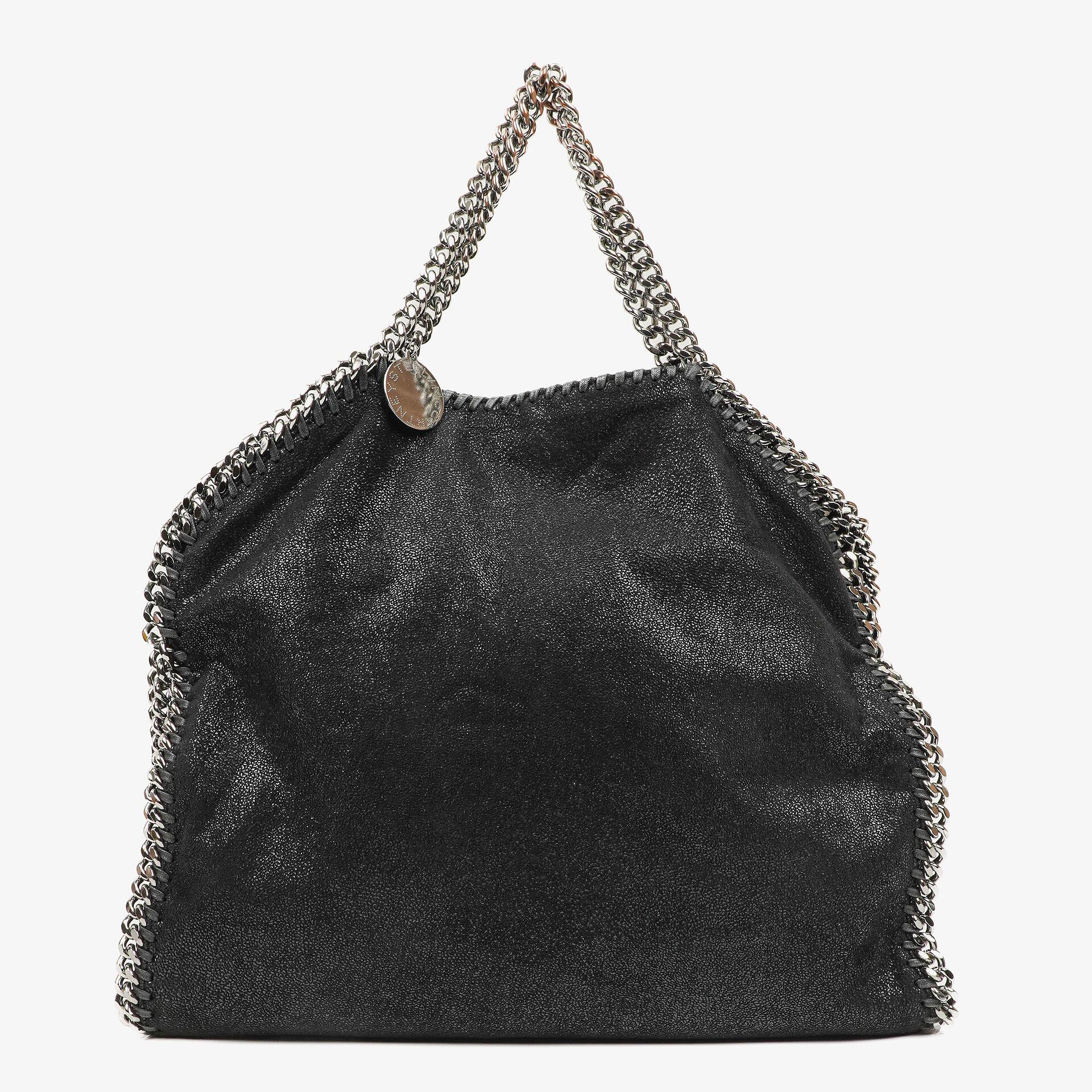 Stella McCartney Lady Tote Falabella Black Vegan Shaggy Deer Fold Over Bag