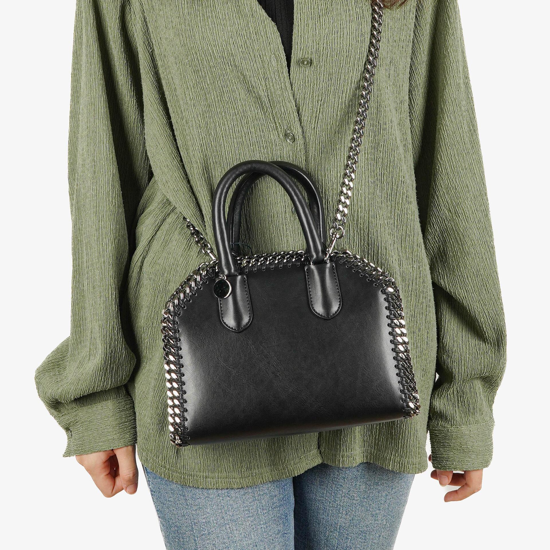 Stella McCartney Mini Falabella Box Black Eco Alter Nappa Top Handle Bag