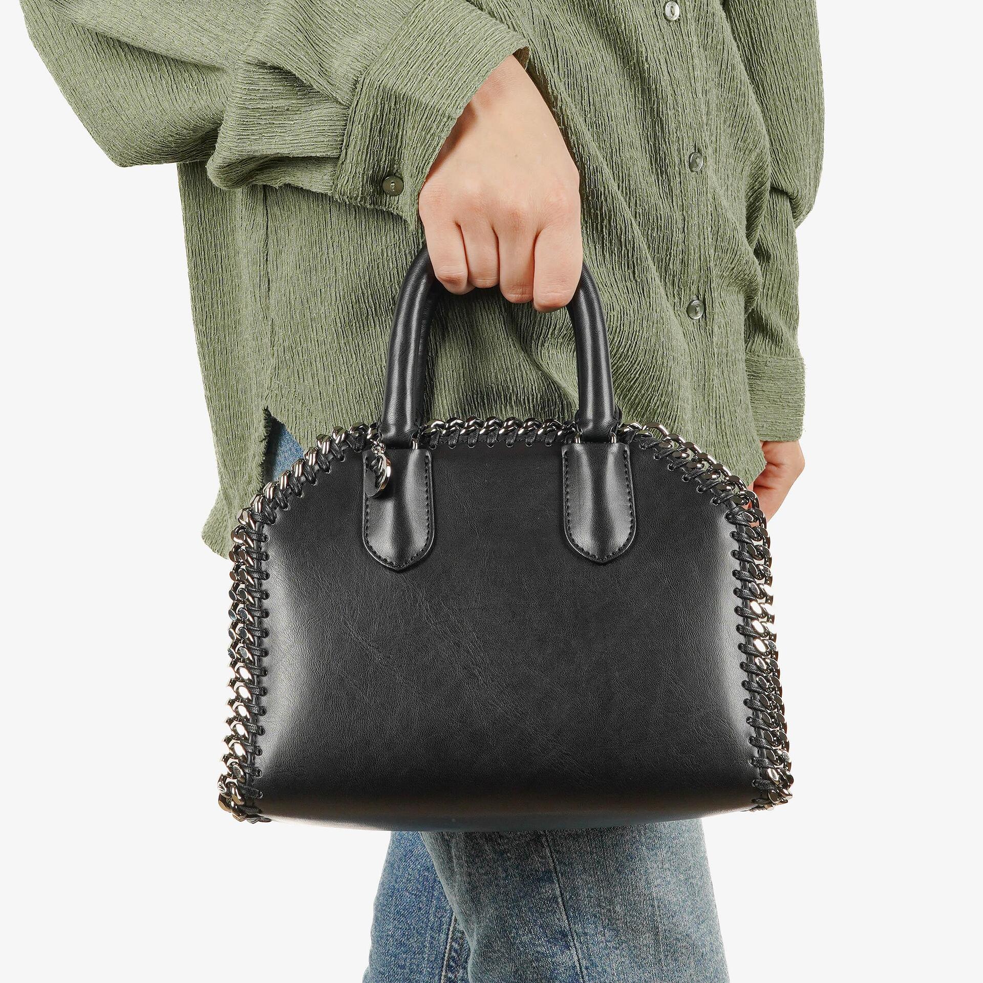 Stella McCartney Mini Falabella Box Black Eco Alter Nappa Top Handle Bag