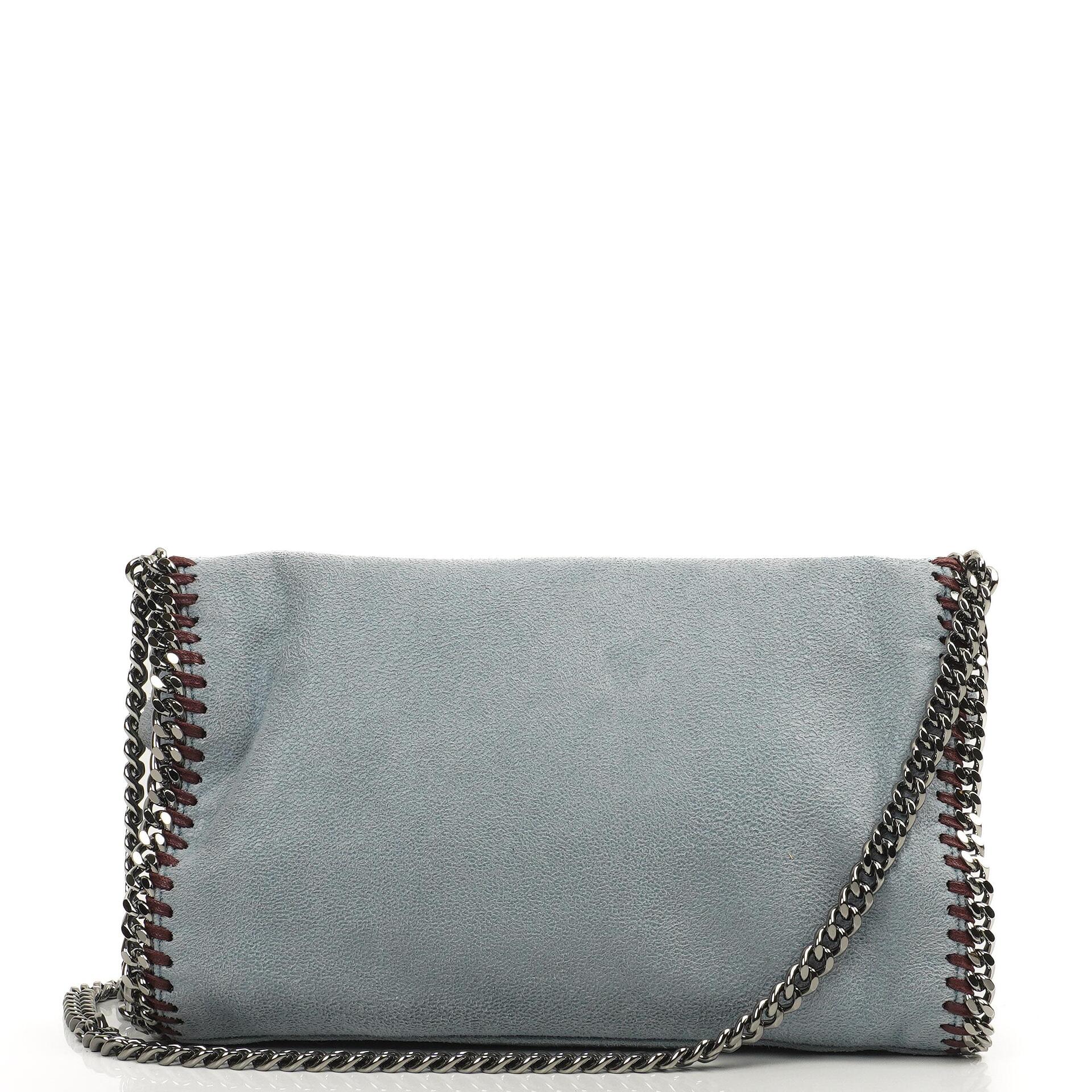 Stella McCartney Mini Falabella Shoulder Bag Azzurro Vegan Shaggy Deer