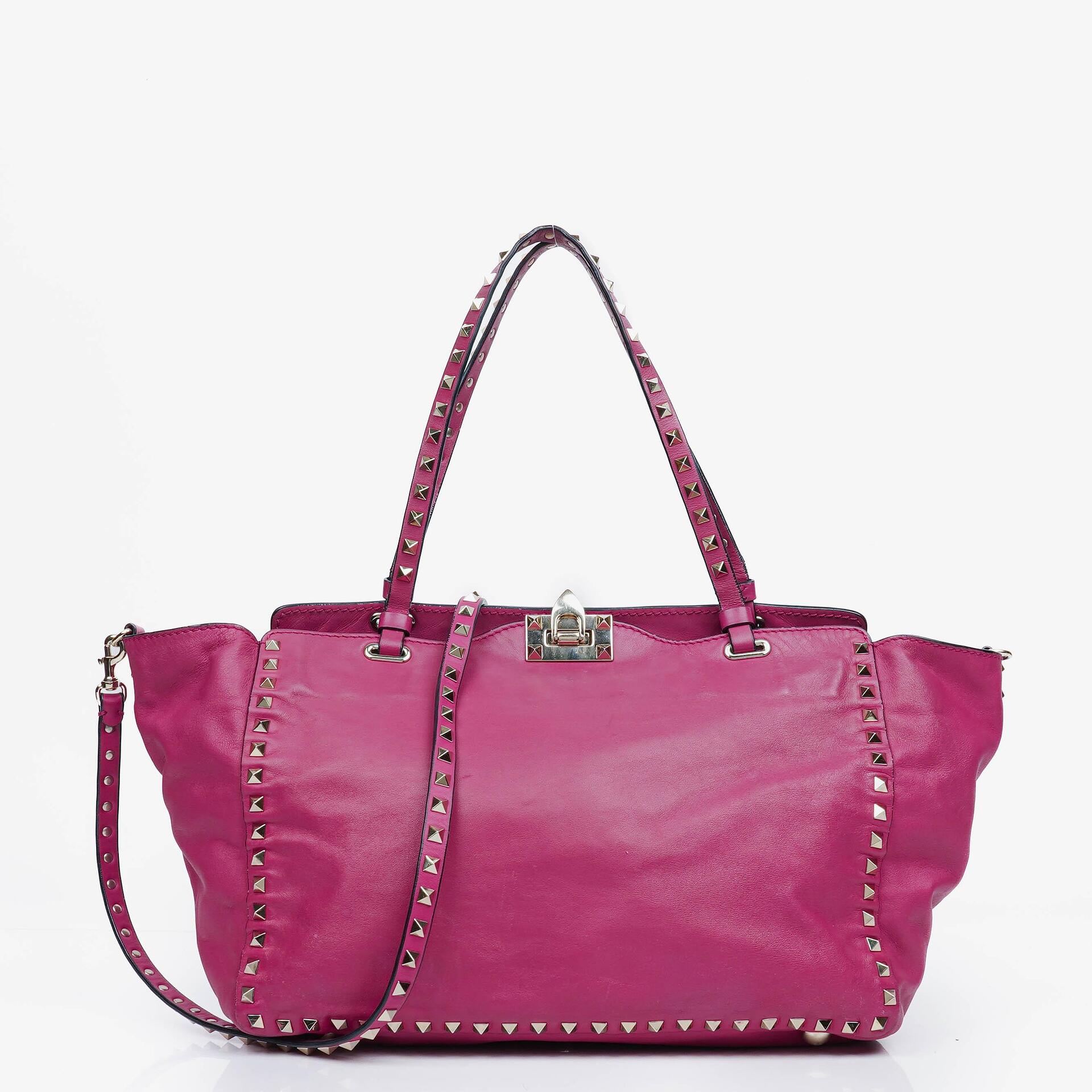 Valentino Garavani Pink Medium Rockstud Tote Bag
