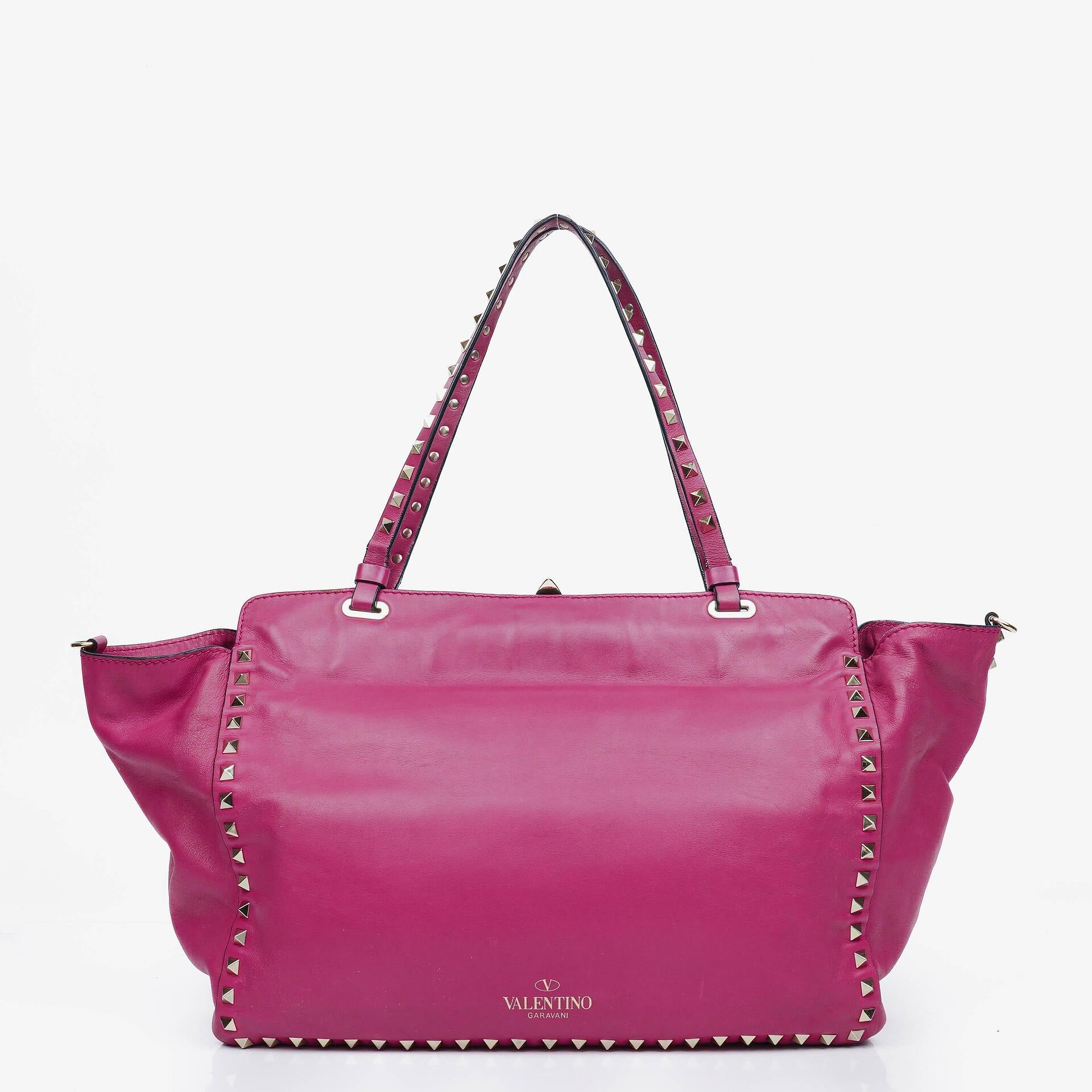Valentino Garavani Pink Medium Rockstud Tote Bag