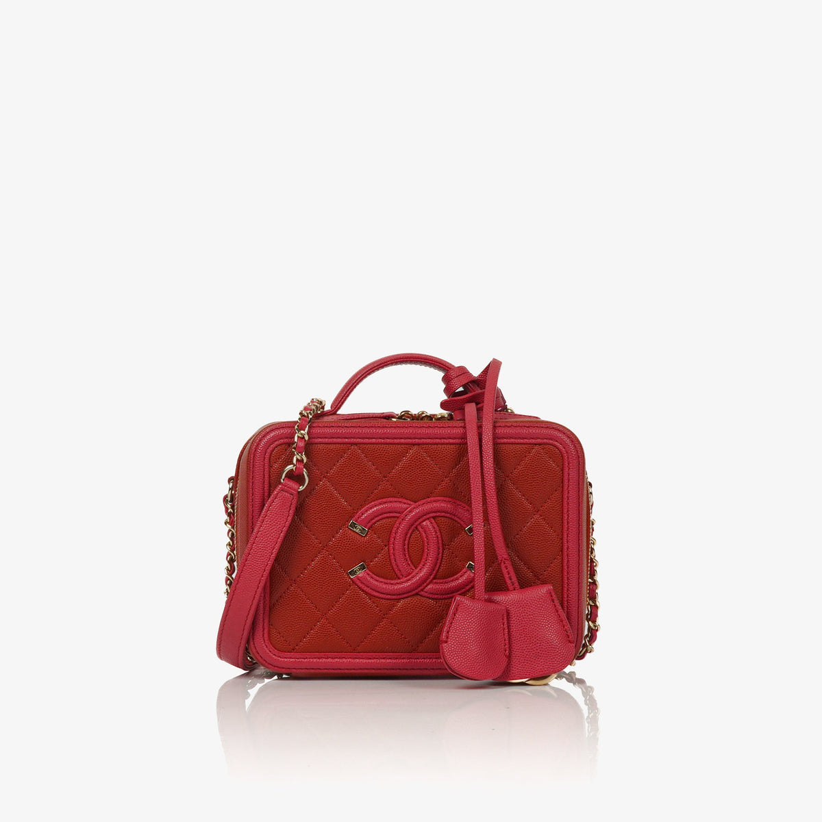 Pre-owned Chanel vanity case in black caviar leather
