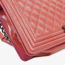 Chanel Large Boy Pink Distressed Patent Quilted Flap Bag