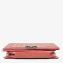 Chanel Large Boy Pink Distressed Patent Quilted Flap Bag