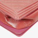 Chanel Large Boy Pink Distressed Patent Quilted Flap Bag