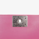 Chanel Large Boy Pink Distressed Patent Quilted Flap Bag