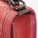 Chanel Large Boy Pink Distressed Patent Quilted Flap Bag