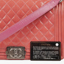 Chanel Large Boy Pink Distressed Patent Quilted Flap Bag