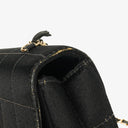Chanel Black Satin Chocolate Bar Quilted Rectangular Mini Flap Bag