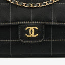 Chanel Black Satin Chocolate Bar Quilted Rectangular Mini Flap Bag