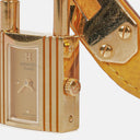 Hermes Kelly Brown Courchevel Leather Gold Plated Watch