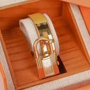 Hermes Kelly Brown Courchevel Leather Gold Plated Watch